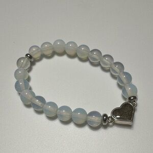 Dune Silver Heart and Beads Sand Bracelet